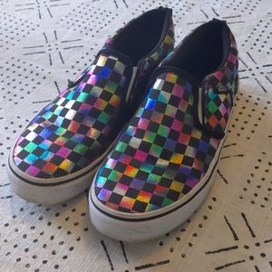 Vans Asher Metallic check slip-on